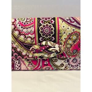 Vera Bradley Pink Paisley Knot Just A Clutch Shoulder Purse Handbag Very Berry
